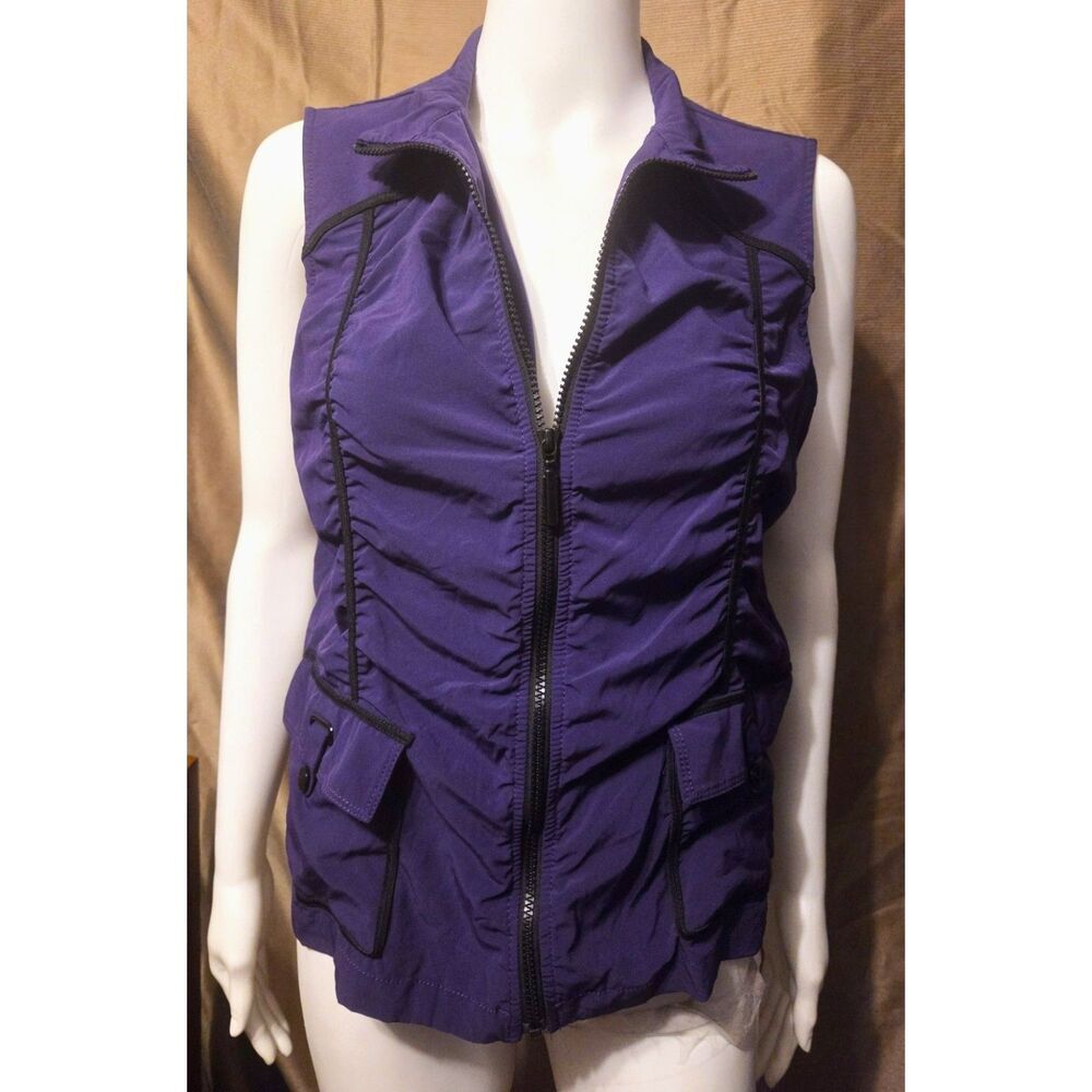 Zynergy By Chico's Purple Crinkled Vest - Size 1 or S
